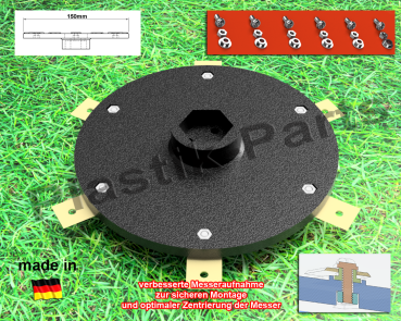 Messerscheibe 6 Klingen Messerteller für Greenworks Optimow 5 7 Mähroboter