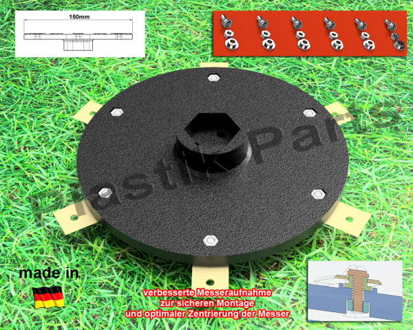 Messerscheibe 6 Klingen Messerteller für Greenworks Optimow 5 7 Mähroboter